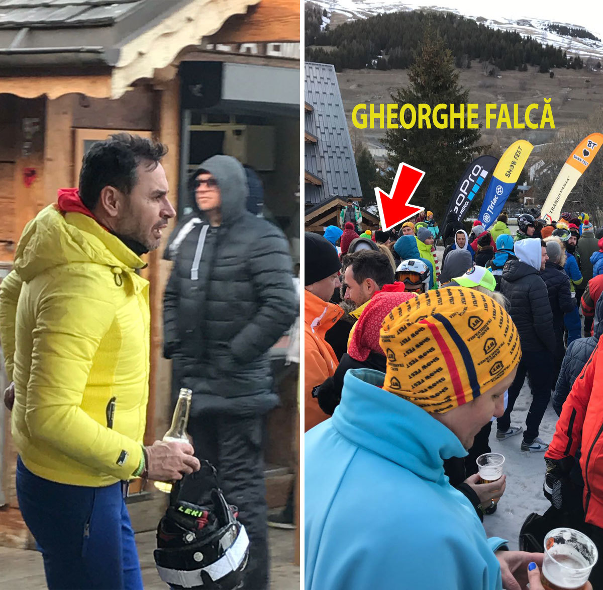 Gheorghe Falcă s-a dus la ski, cu prietenii, dar în Alpi şi a fost fotografiat ”La Umbrella”