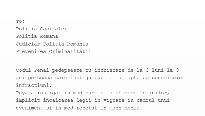 Petitia semnata de un autor anonim