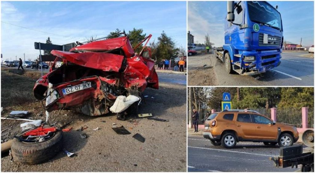 Dacie făcută praf pe una dintre cele mai periculoase șosele din țară! Trei mașini au fost implicate în accident