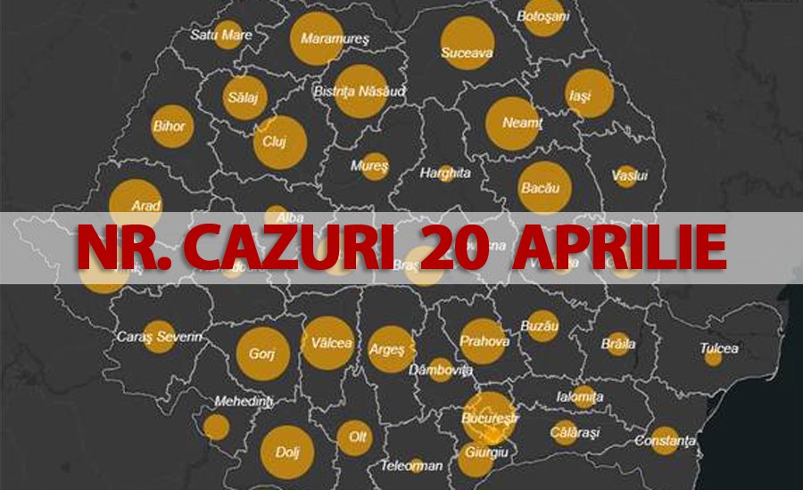 Bilanț coronavirus, 20 aprilie. Vești bune! A scăzut numărul persoanelor confirmate pozitiv