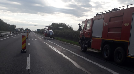 Accident grav pe autostrada București-Pitești! A fost nevoie de intervenția elicoperului SMURD