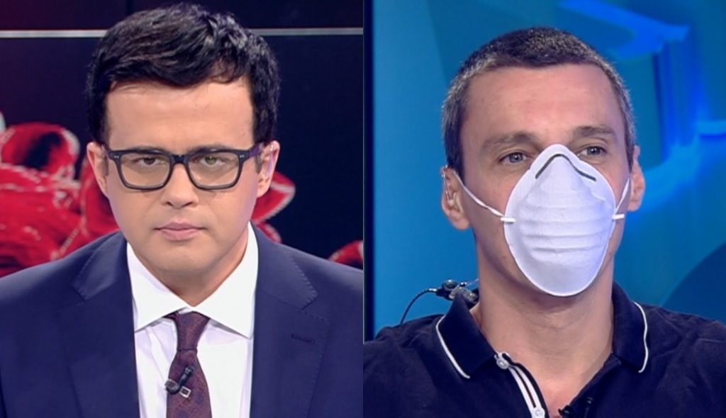 Mircea Badea, cu masa de protecție în direct. Care a fost reacția lui Mihai Gâdea