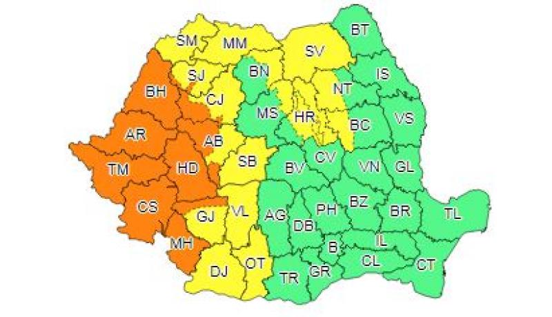 ANM a emis un cod portocaliu de furtuni, valabil în 10 județe. Cum va fi vremea în Capitală