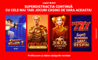 SuperDistracția verii continuă cu cele mai tari jocuri din oferta Casino! Care e favoritul tău?