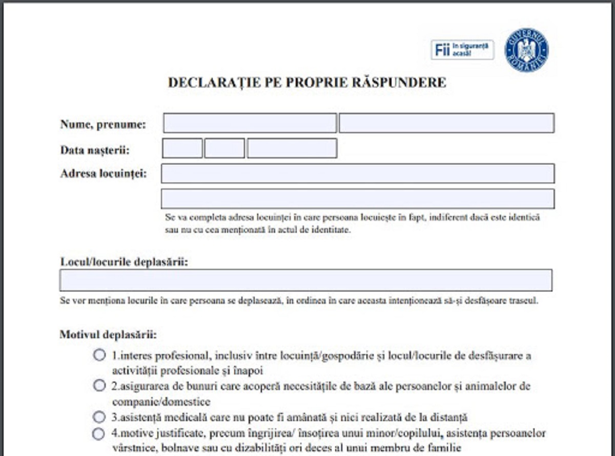 S A Schimbat DeclaraÈ›ia Pe Proprie RÄƒspundere Ce Trebuie SÄƒ Completezi DacÄƒ Vrei Sa IeÈ™i Din CasÄƒ DupÄƒ Ora 23 00