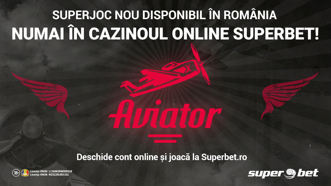 Joacă Aviator! E unic în România și e acum la Superbet!