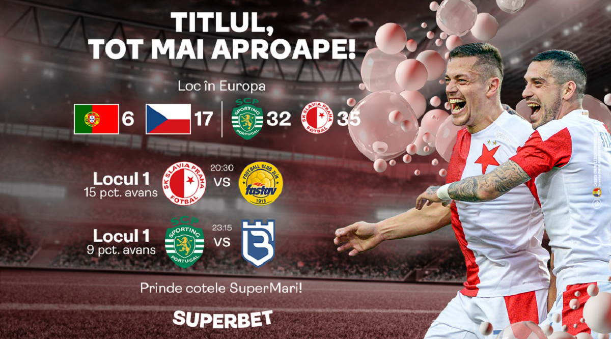 Slavia și Sporting continuă drumul spre titlu! Doar câteva runde până la confirmarea matematică