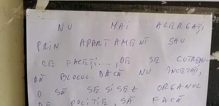 Ce le-a transmis vecinilor săi de bloc gălăgioși un locatar supărat foc: „Este inuman, din jumate în jumate de oră….”