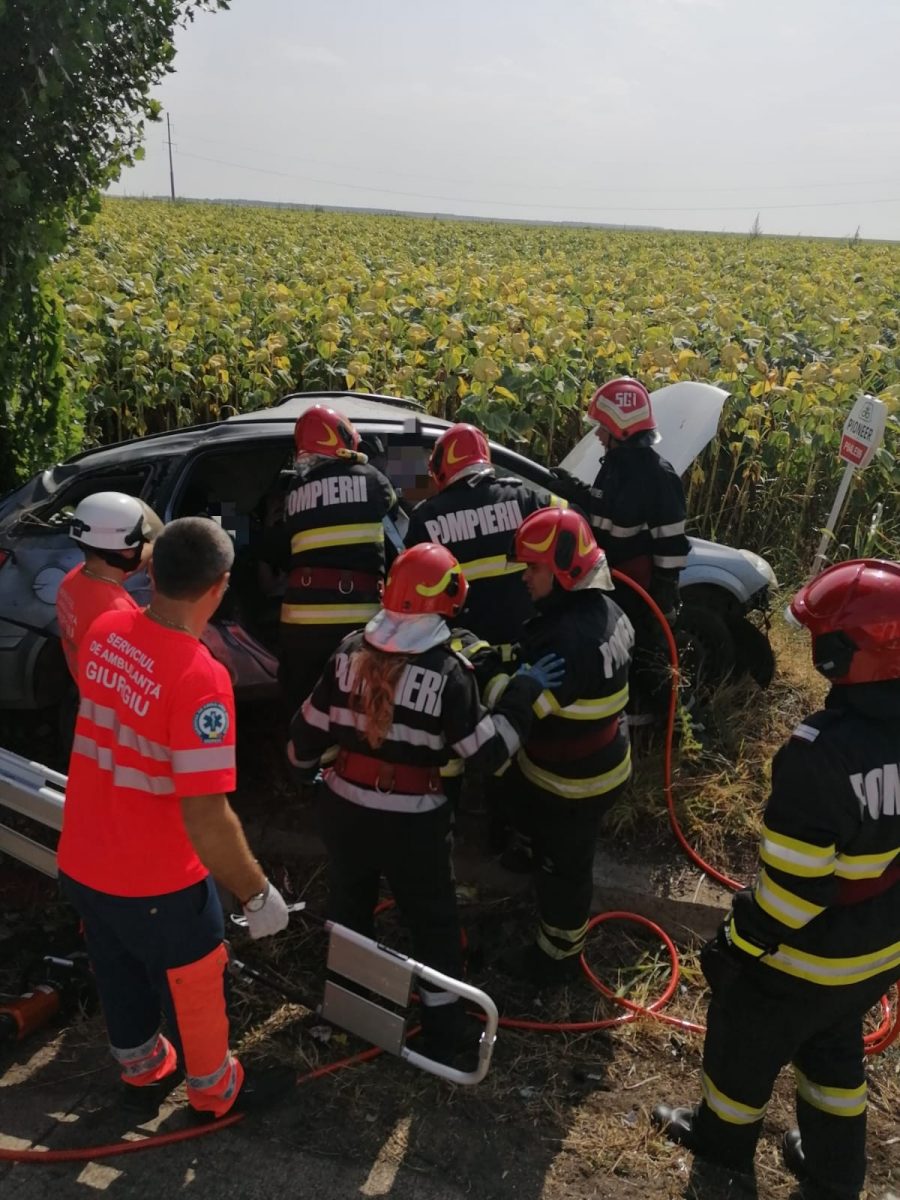 Accident grav în Giurgiu. Elicopterul SMURD a preluat doi răniți