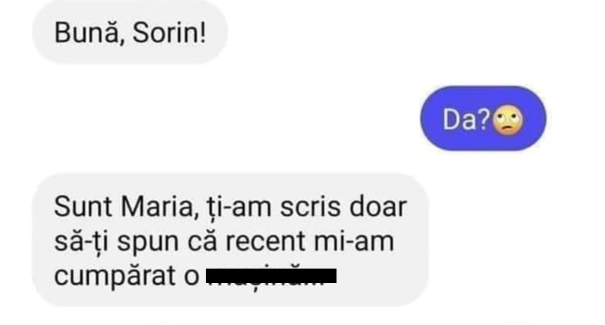 Bancul zilei. „Sunt Maria, ţi-am scris doar să-ţi spun că recent mi-am cumpărat o…”