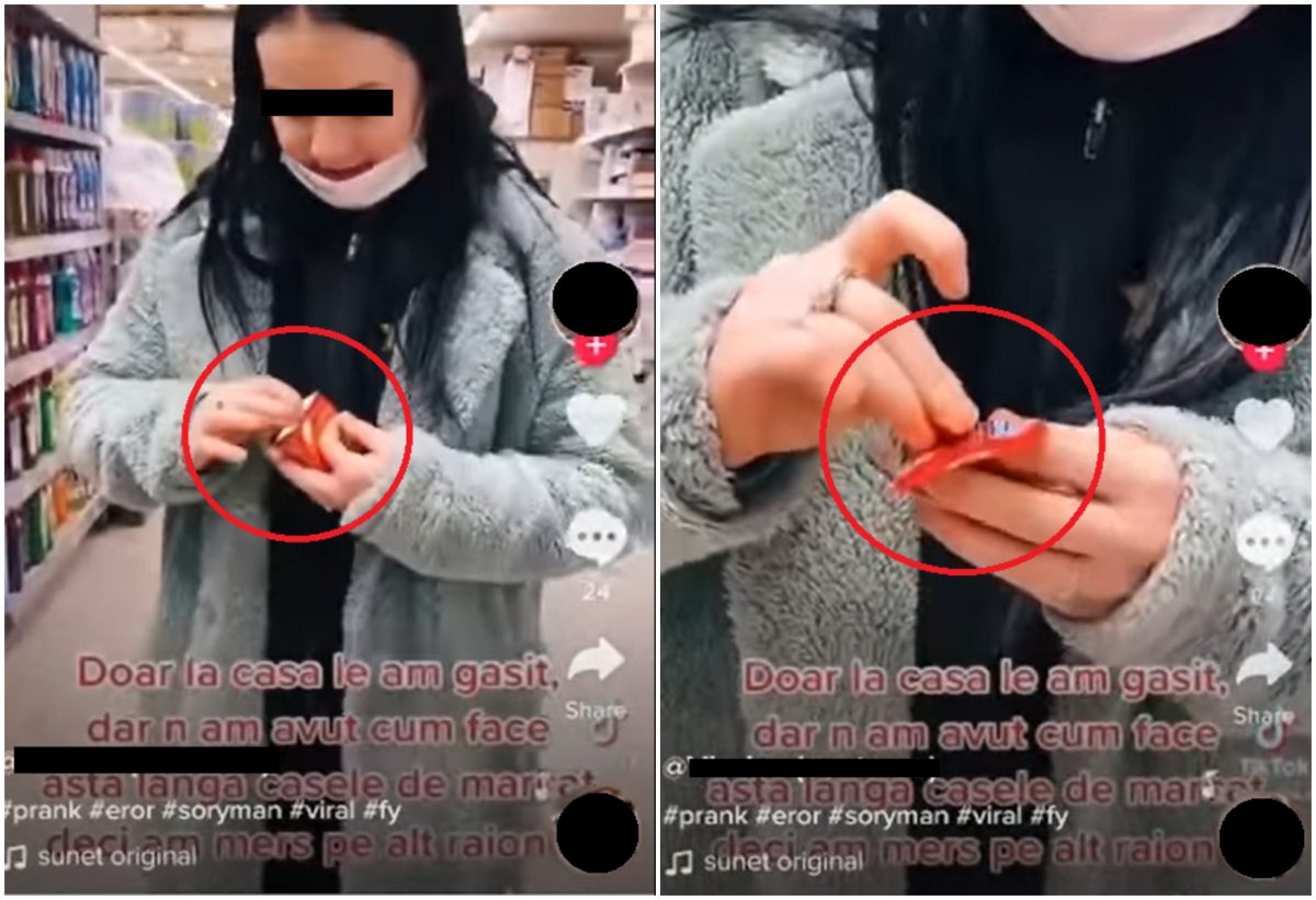 Șocant! O tânără din Sibiu a înțepat o cutie de prezervative dintr-un supermarket, apoi a pus-o înapoi pe raft. Ce s-a întâmplat la scurt timp