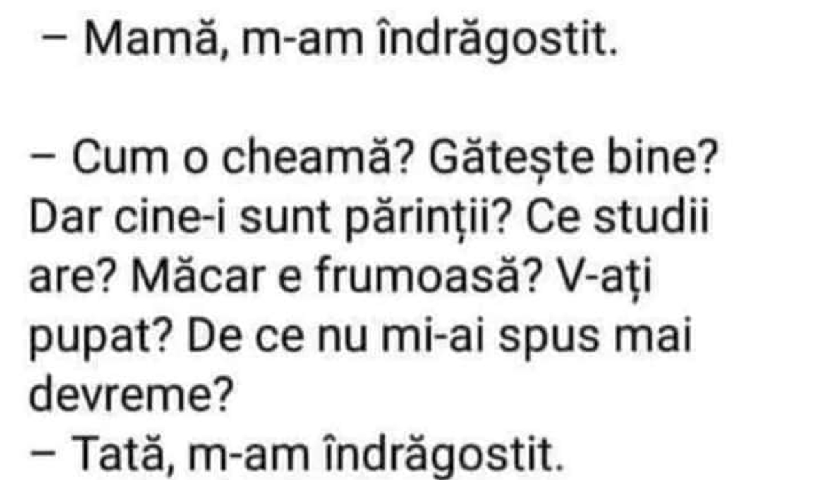 BANCUL ZILEI | „Mamă, m-am îndrăgostit!”