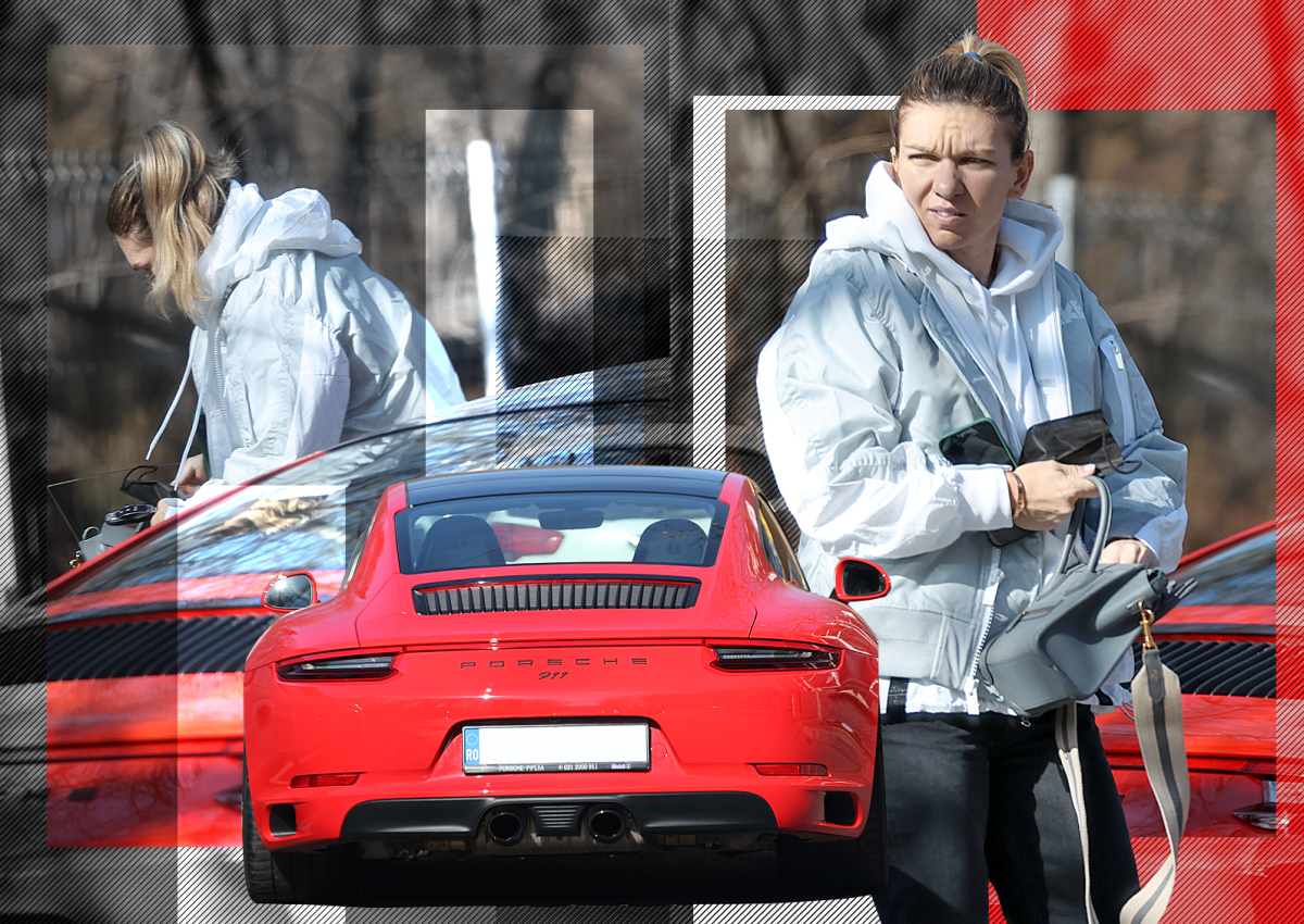 Simona Halep a ieșit la plimbare cu un super Porsche 911 Carrera de 200.000 €. Roșie ca focu’, să-i surâdă norocu’!