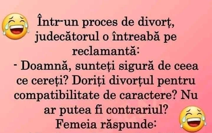 BANC | Proces de divorț. Judecătorul o întreabă pe reclamantă: ”Doamnă, sunteți sigură?”