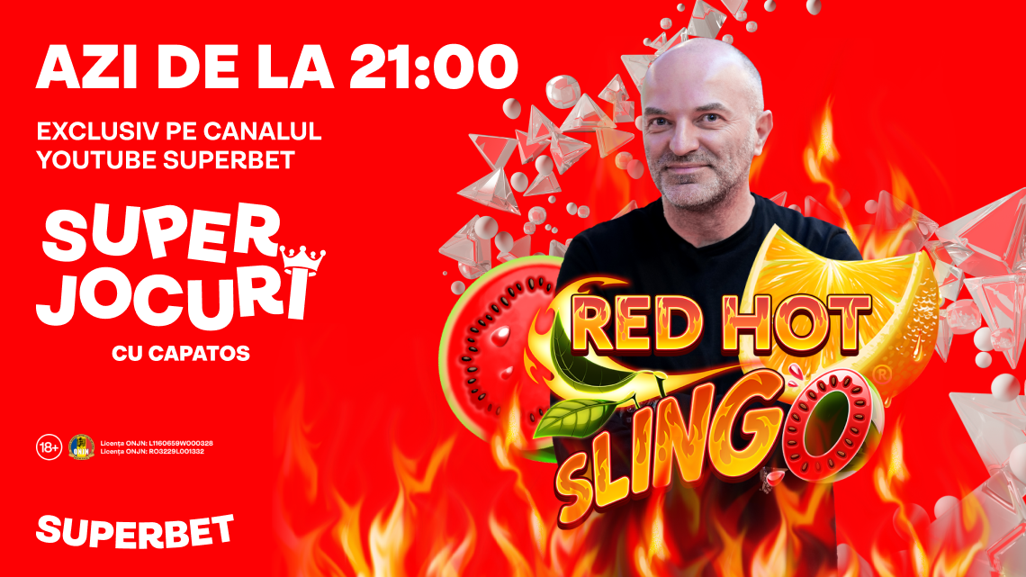 Red Hot Slingo este jocul exclusiv și revoluționar pe care îl testăm azi, de la 21, live cu Dan Capatos!