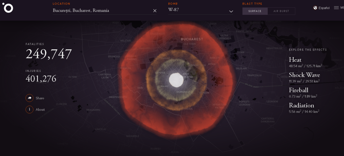 Ce s-ar întâmplă daca o bombă nucleară ar lovi Bucureștiul. Câți oameni ar supraviețui