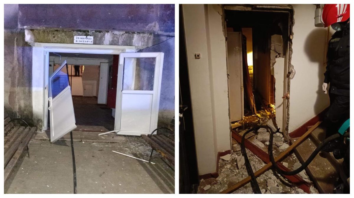 Panică în miez de noapte! Explozie urmată de incendiu într-un bloc din Târgoviște