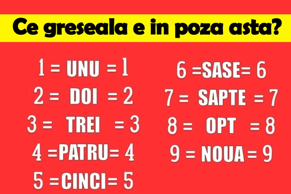 Test de inteligență superioară pentru cei cu IQ peste 130 | Prima întrebare: Ce greșeală e în poza asta?