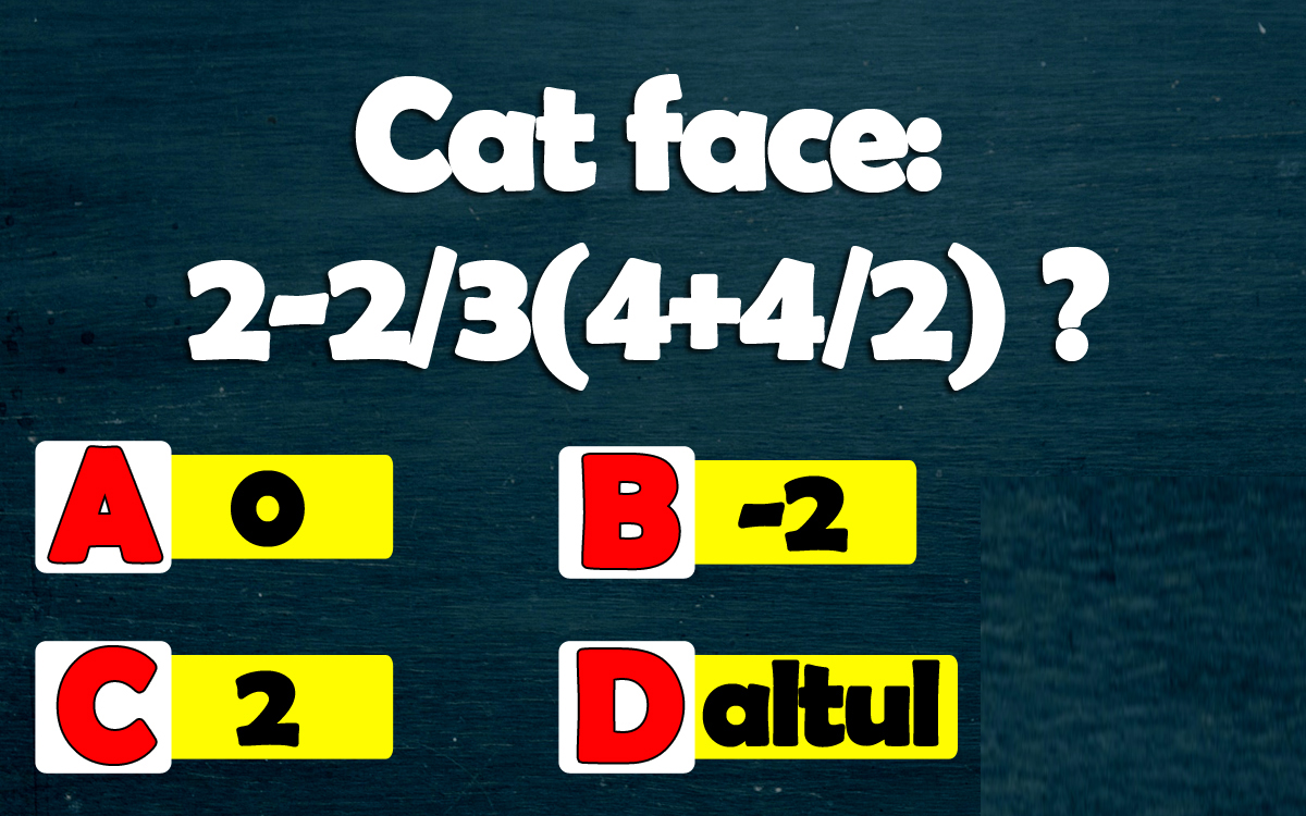 Test de inteligență | Cât face 2-2/3(4+4/2)? Greșeala pe care mulți o fac