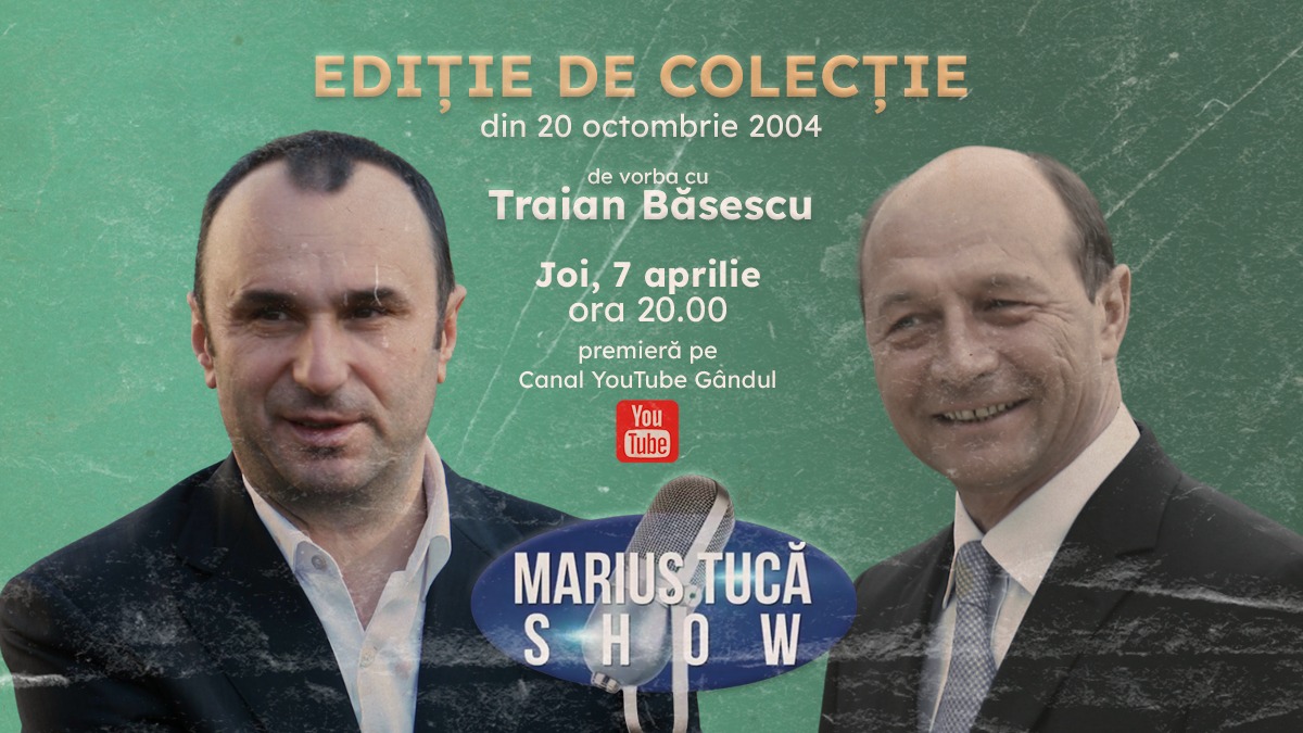 Marius Tucă Show începe joi, 7 aprilie, de la ora 20.00, live pe gandul.ro cu o nouă ediție specială