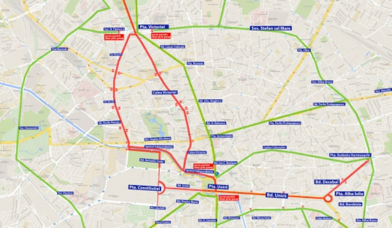 Atenție șoferi! Restricții de trafic în București. Traseele a 40 de linii de transport au fost modificate