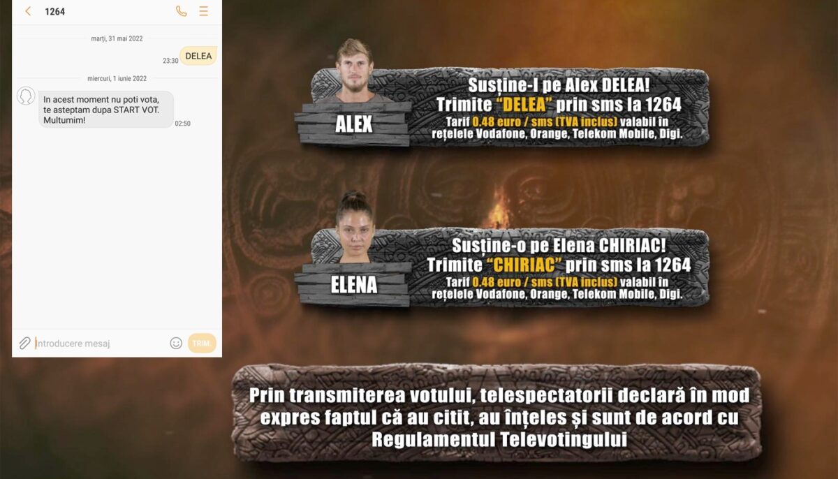 Finala Survivor România 2022 de la Pro TV a fost „viciată”? Ce SMS a primit, la ora 2:50, un fan care a votat cu Alex Delea la 23:30