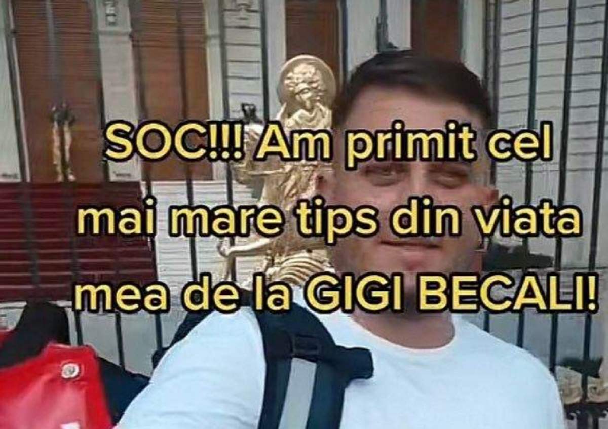 Ireal! Bacșișul uriaș pe care l-a primit un livrator din Capitală, după ce i-a dus comanda lui Gigi Becali la palat