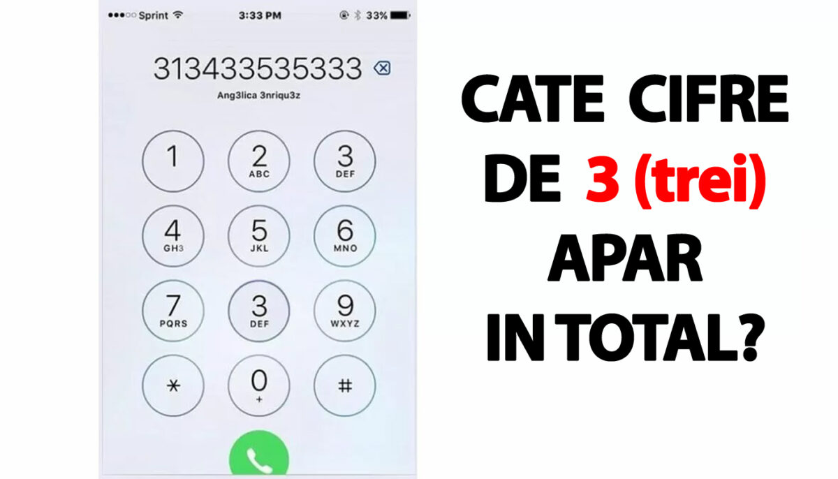 Testul IQ de luni | Câte cifre de 3 apar pe ecranul acestui telefon mobil, în total?