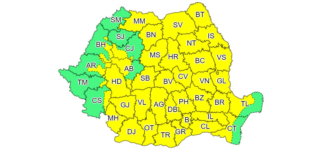 Alertă de Cod Galben în România. Meteorologii ANM au făcut anunțul