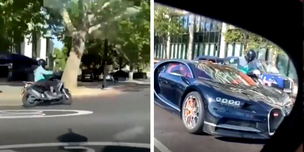 Hoţi pe scutere au atacat în Londra un Bugatti Chiron cu ciocanul. Cum s-a terminat incidentul şocant