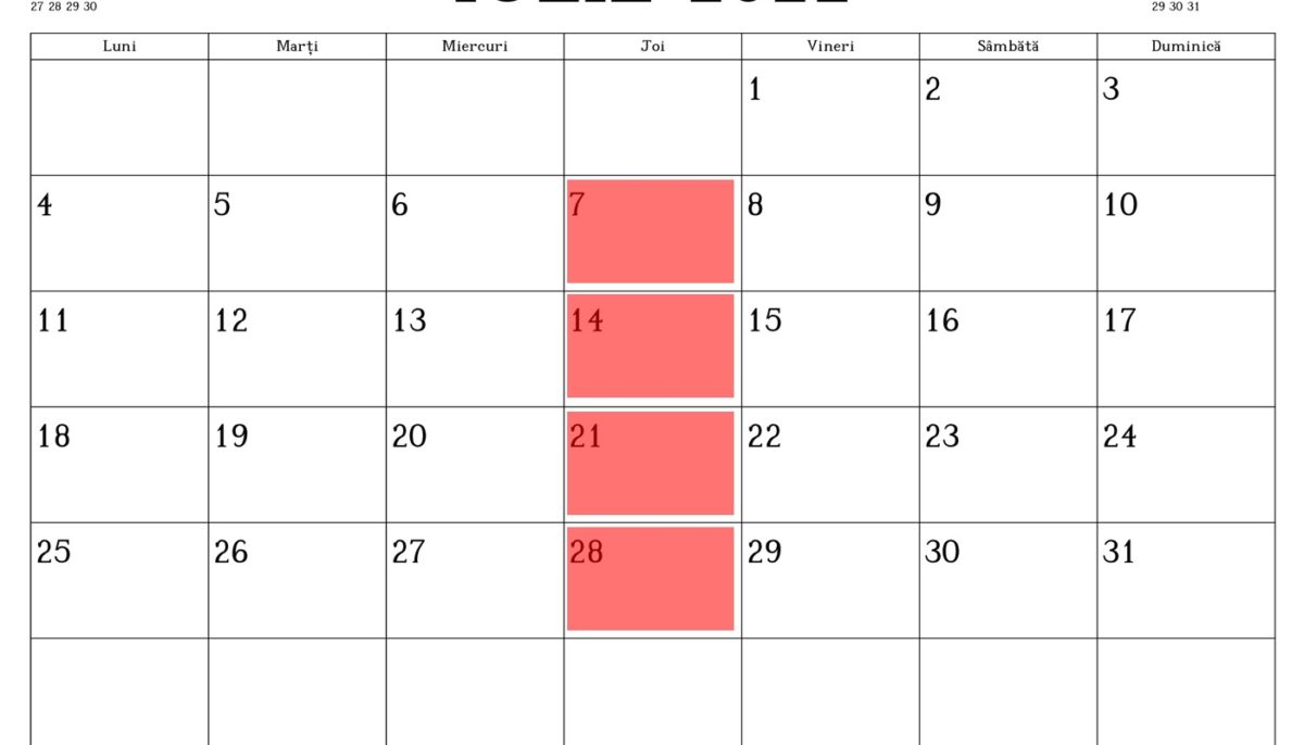 Test de inteligență | Care este numărul maxim de zile de joi care pot fi în același an calendaristic?