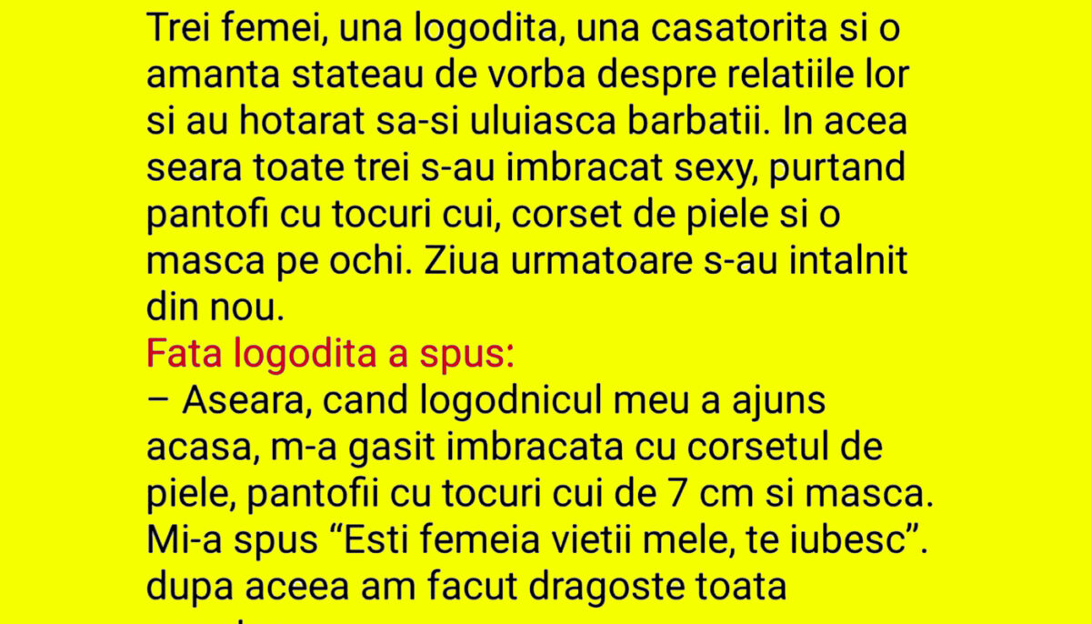 BANCUL ZILEI | Care e diferența dintre logodnică, amantă și nevastă