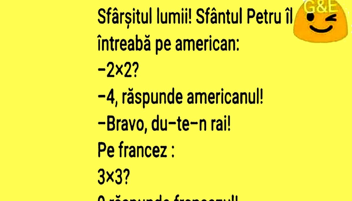 BANC | Este Sfârșitul Lumii. Sfântul Petru pune o întrebare americanului, francezului și moldoveanului