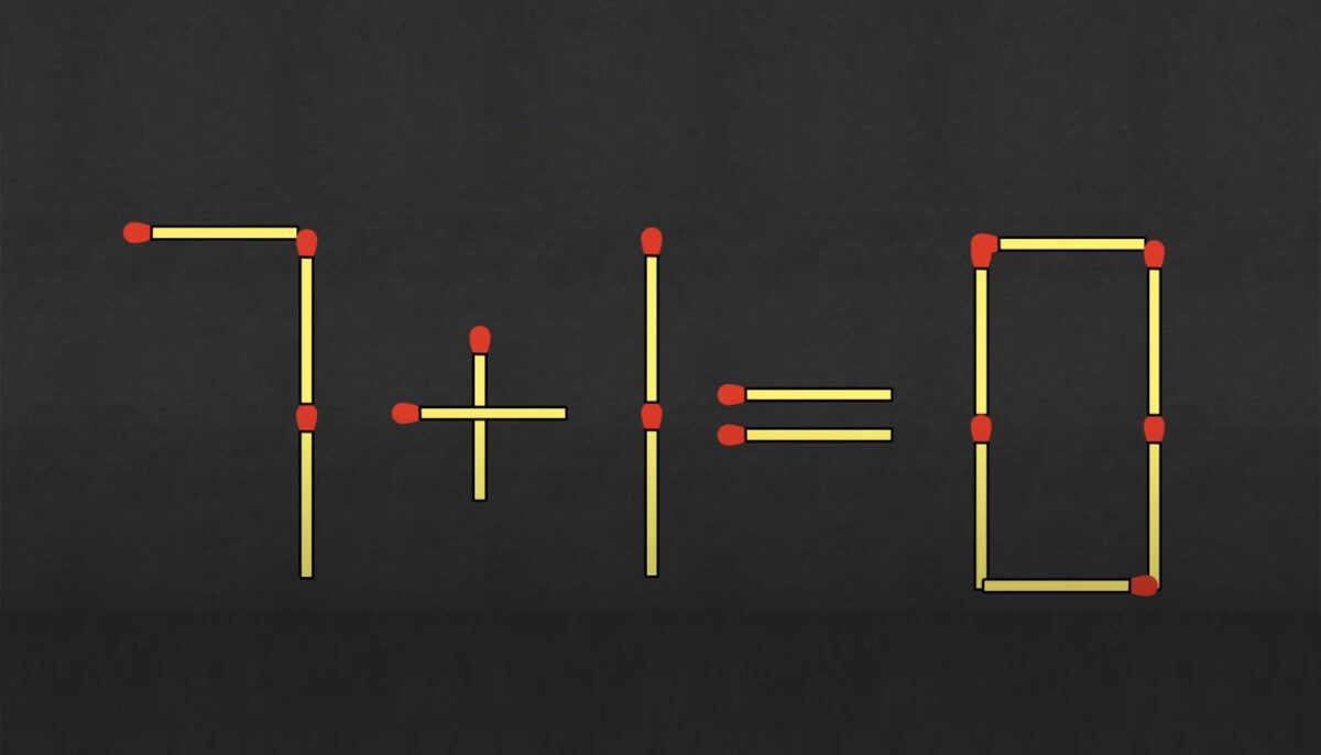 Test de inteligență | Mutați 1 chibrit pentru a corecta egalitatea 7+1=0