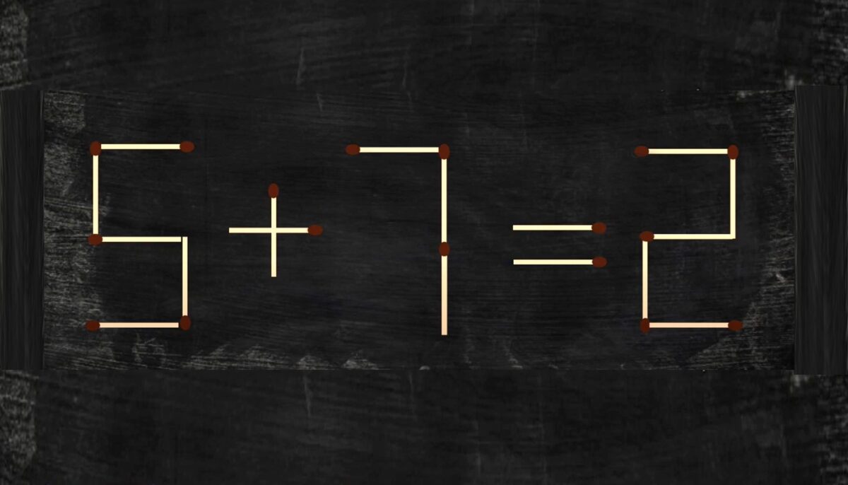 Test de inteligență | Mutați un singur băț de chibrit pentru a corecta egalitatea 5+7=2