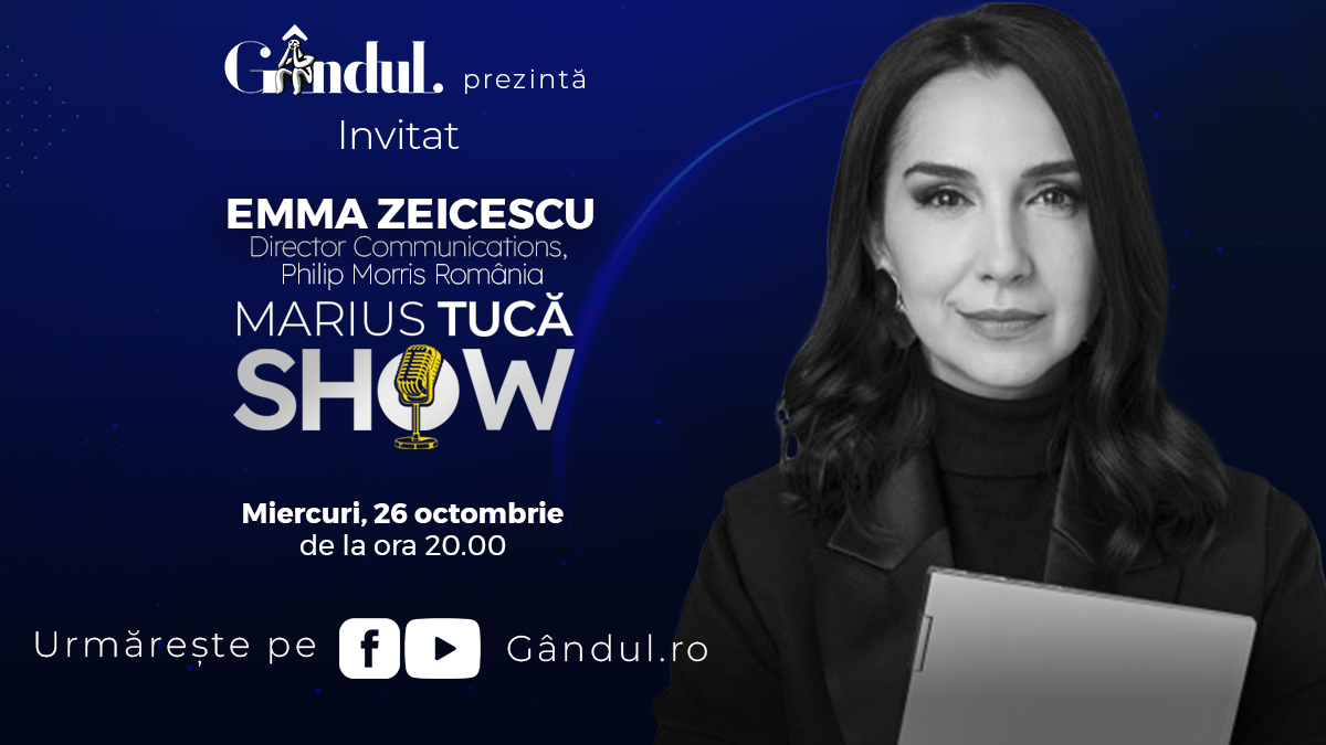 Marius Tucă Show începe miercuri, 26 octombrie, de la ora 20.00, live pe gândul.ro