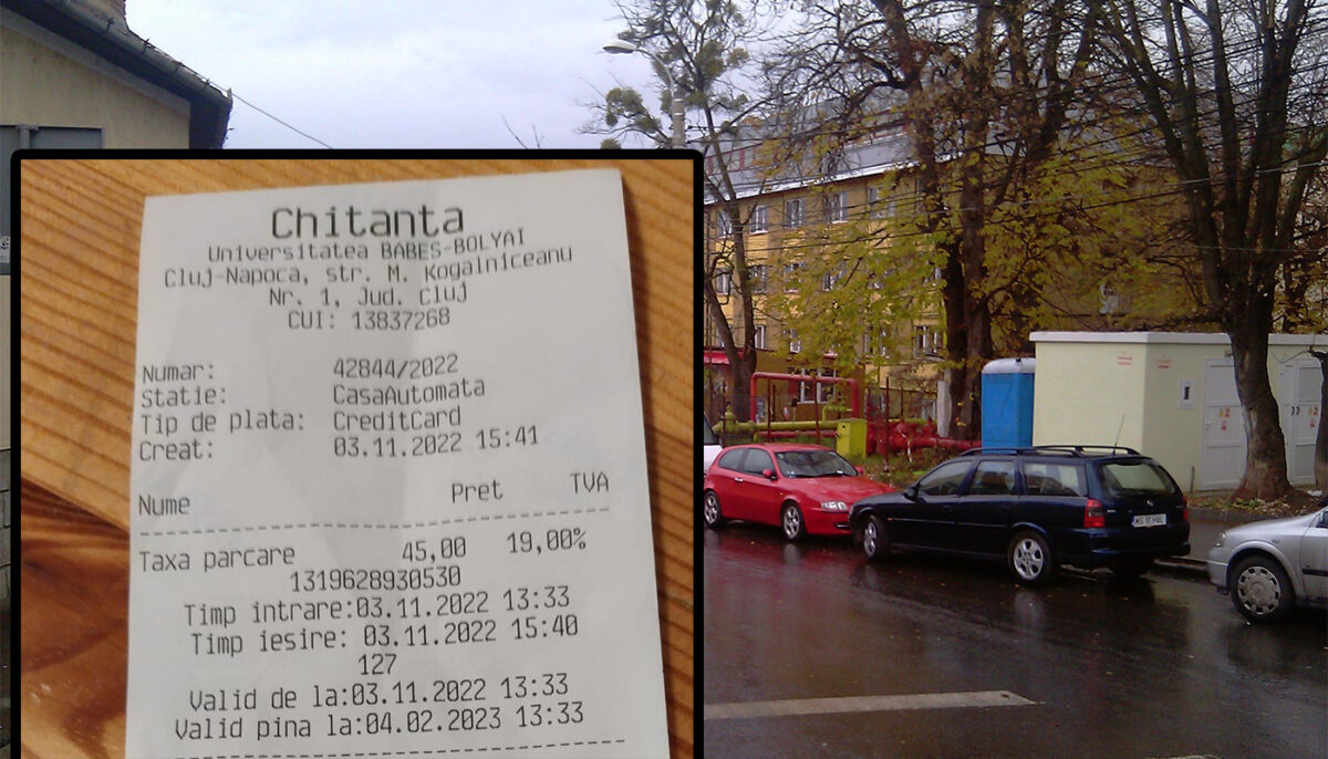 Nu este o eroare! Câți lei a plătit o șoferiță taxă de parcare, pentru 2 ore în centrul Clujului
