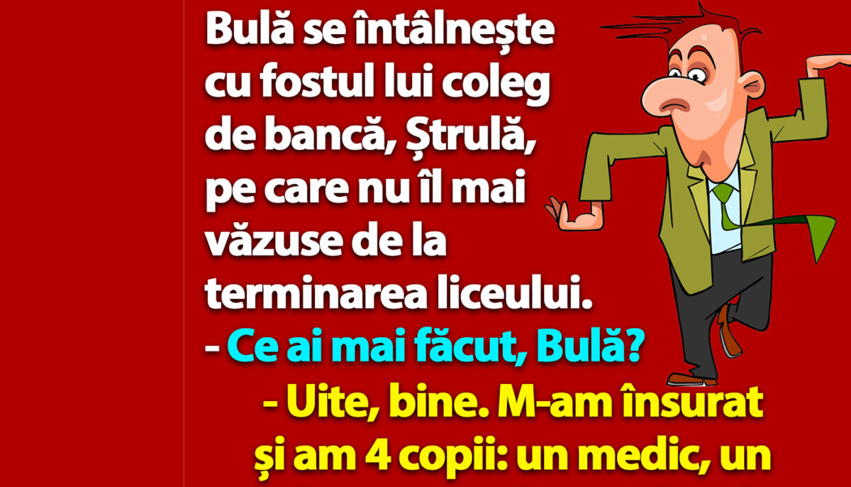 BANC | Bulă are 4 copii: un medic, un profesor, un arhitect și un hoț de buzunare