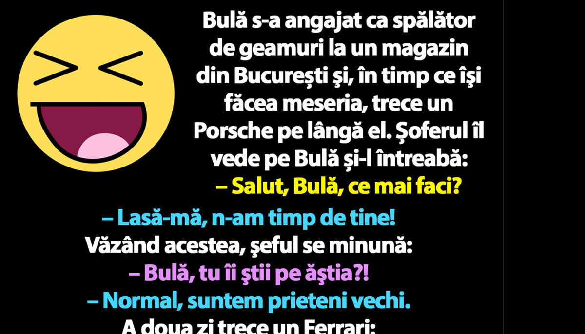 BANC | Bulă s-a angajat ca spălător de geamuri la un magazin din București