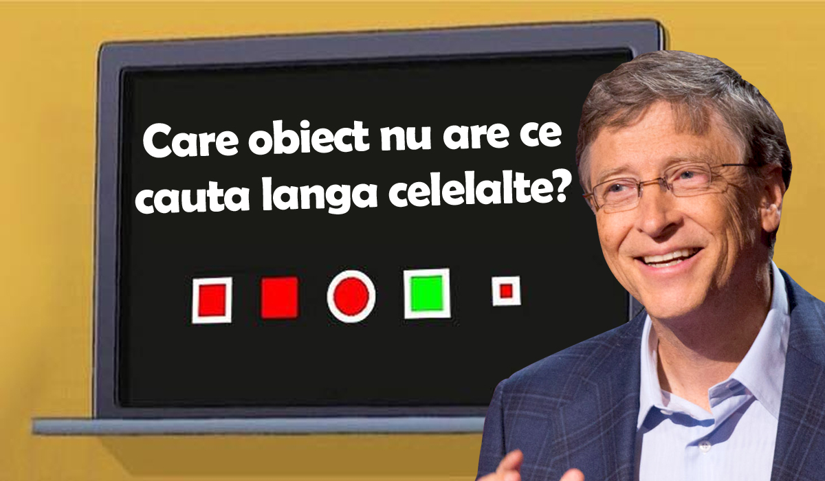 Testul IQ al lui Bill Gates | Care obiect geometric dintre cele 5 nu are ce căuta lângă celelalte 4?