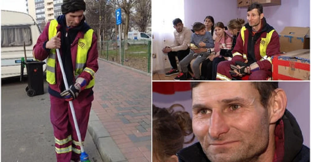 Povestea emoţionantă a măturătorului căruia i-a fost ruşine să participe la serbarea fetiţei lui. Va primi un apartament social, iar oamenii au donat pentru el zeci de mii de lei