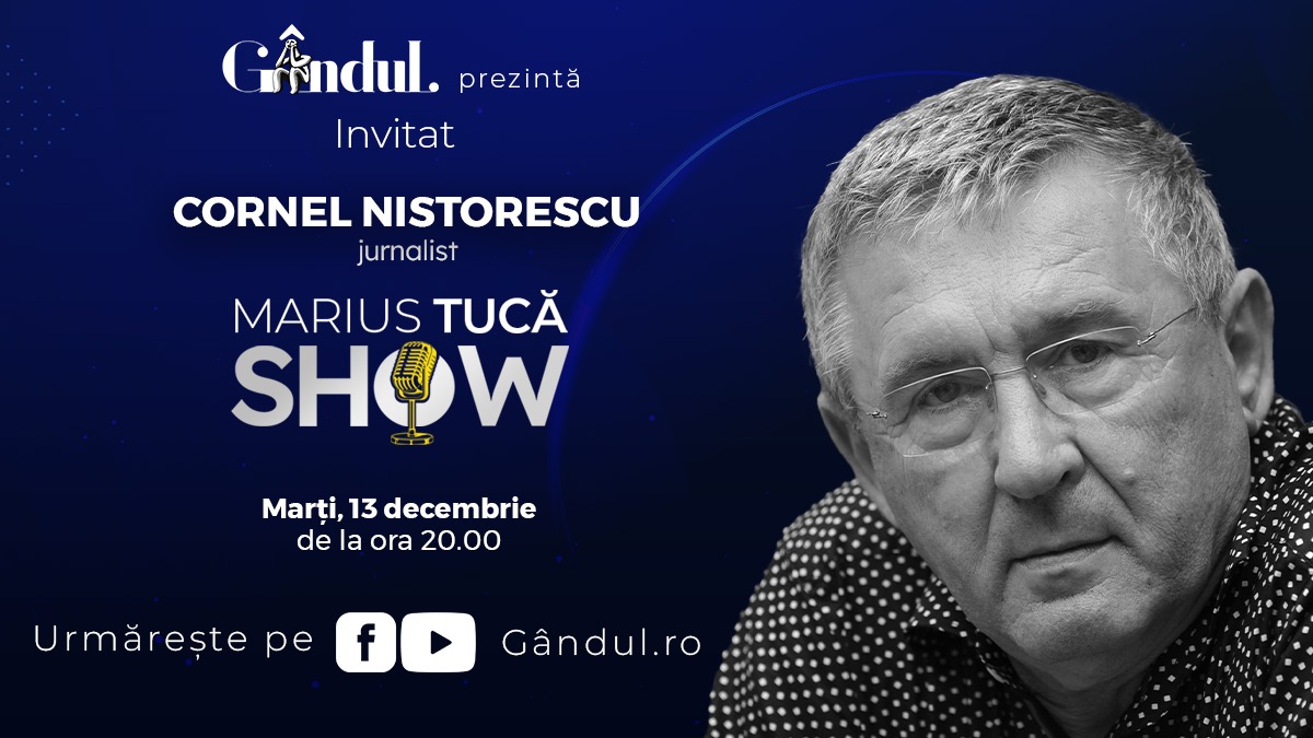 Marius Tucă Show începe marţi, 13 decembrie, de la ora 20.00, live pe gândul.ro