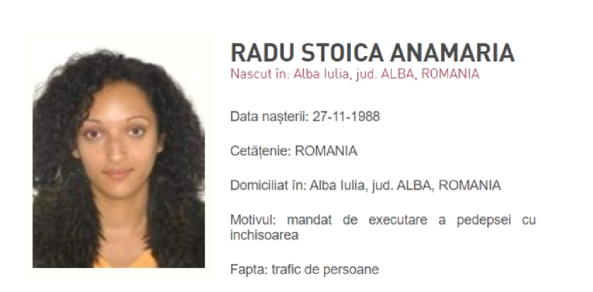 Anamaria Radu Stoica se află pe lista celor mai periculoase infractoare din lume. Motivul pentru care românca este dată în urmărire generală