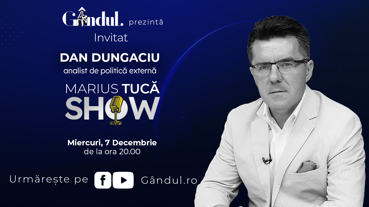 Marius Tucă Show începe miercuri, 7 decembrie, de la ora 20.00, live pe gândul.ro