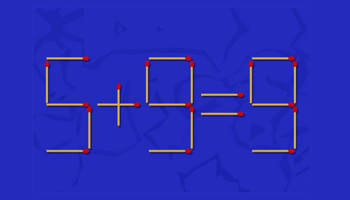 TEST IQ | Puteți muta un singur băț pentru a transforma 5+9=9 într-o egalitate corectă?
