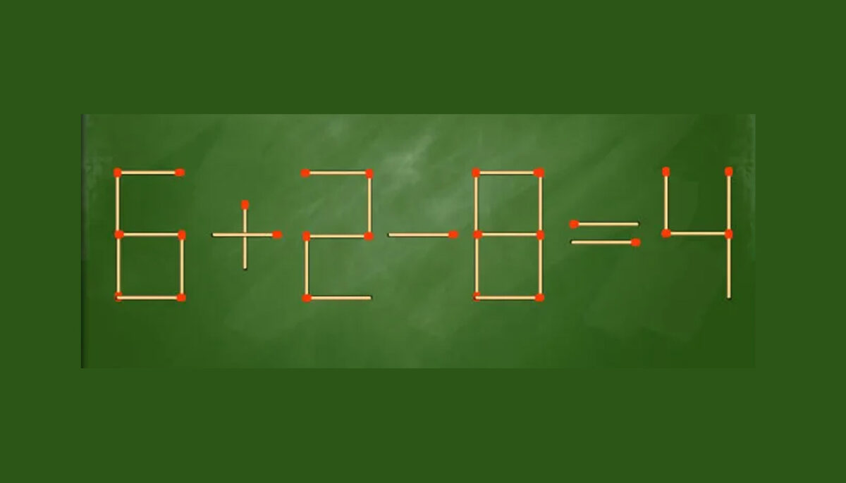 Test de inteligență cu chibrituri | Mută un singur băț pentru a corecta egalitatea 6+2-8=4