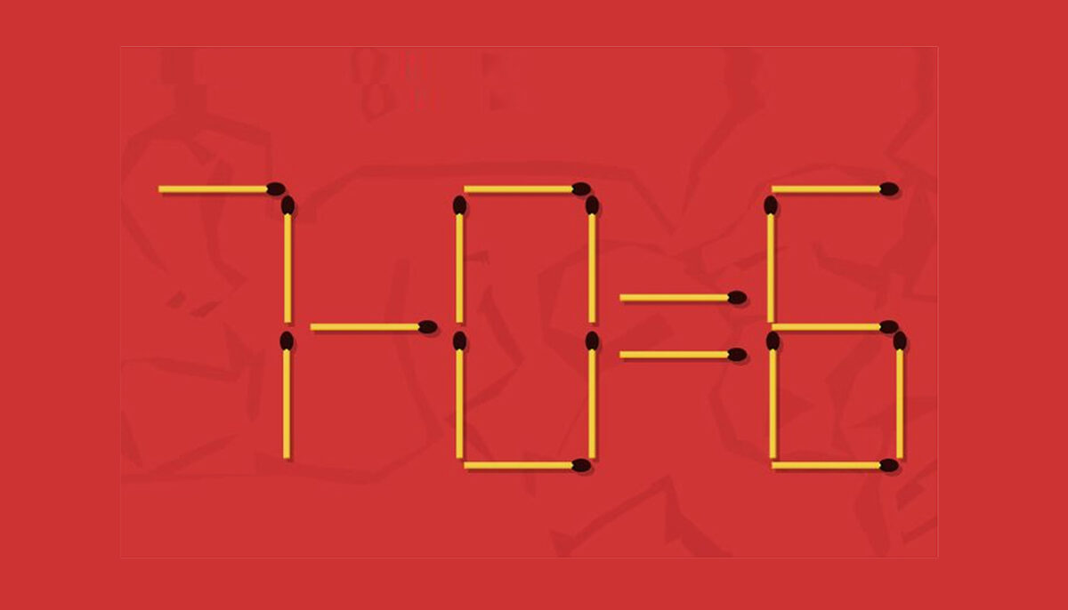 Test de inteligență | Mutați 3 chibrituri pentru a corecta egalitatea 7-0=6
