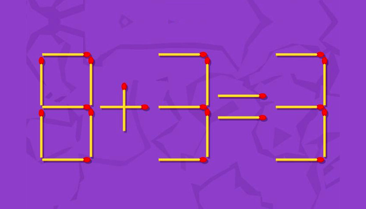 Test de inteligență | Mutați un singur chibrit pentru a corecta egalitatea 8+3=3