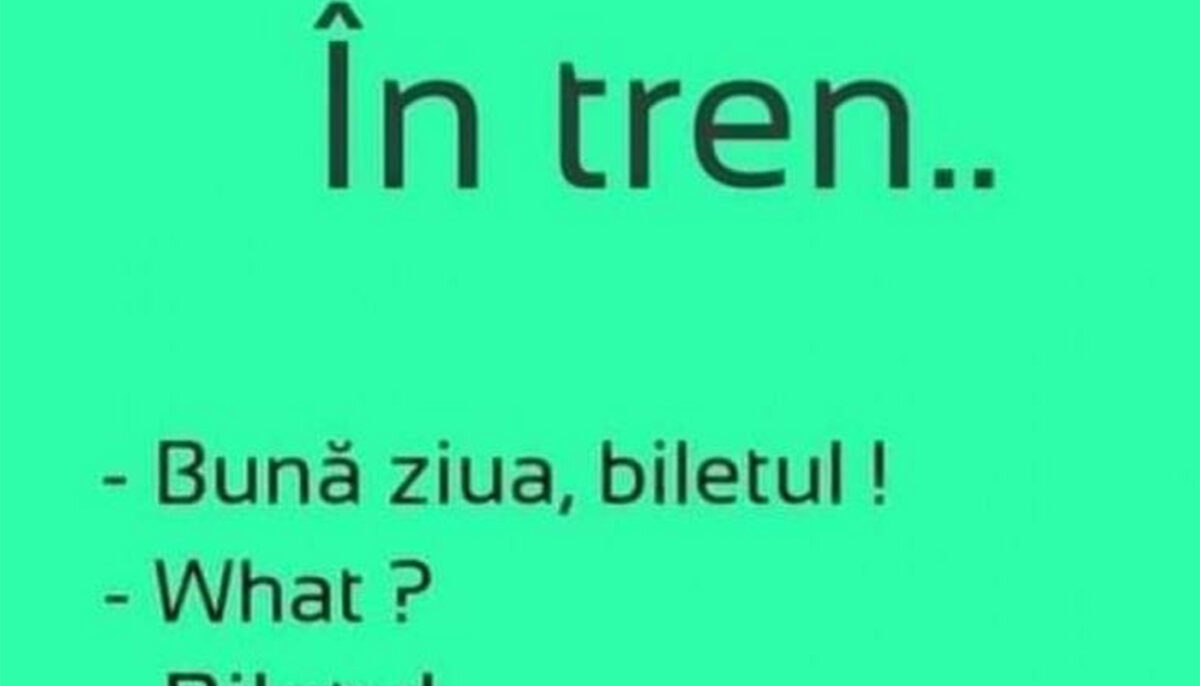 Bancul de weekend | În tren: „Bună ziua, biletul!”