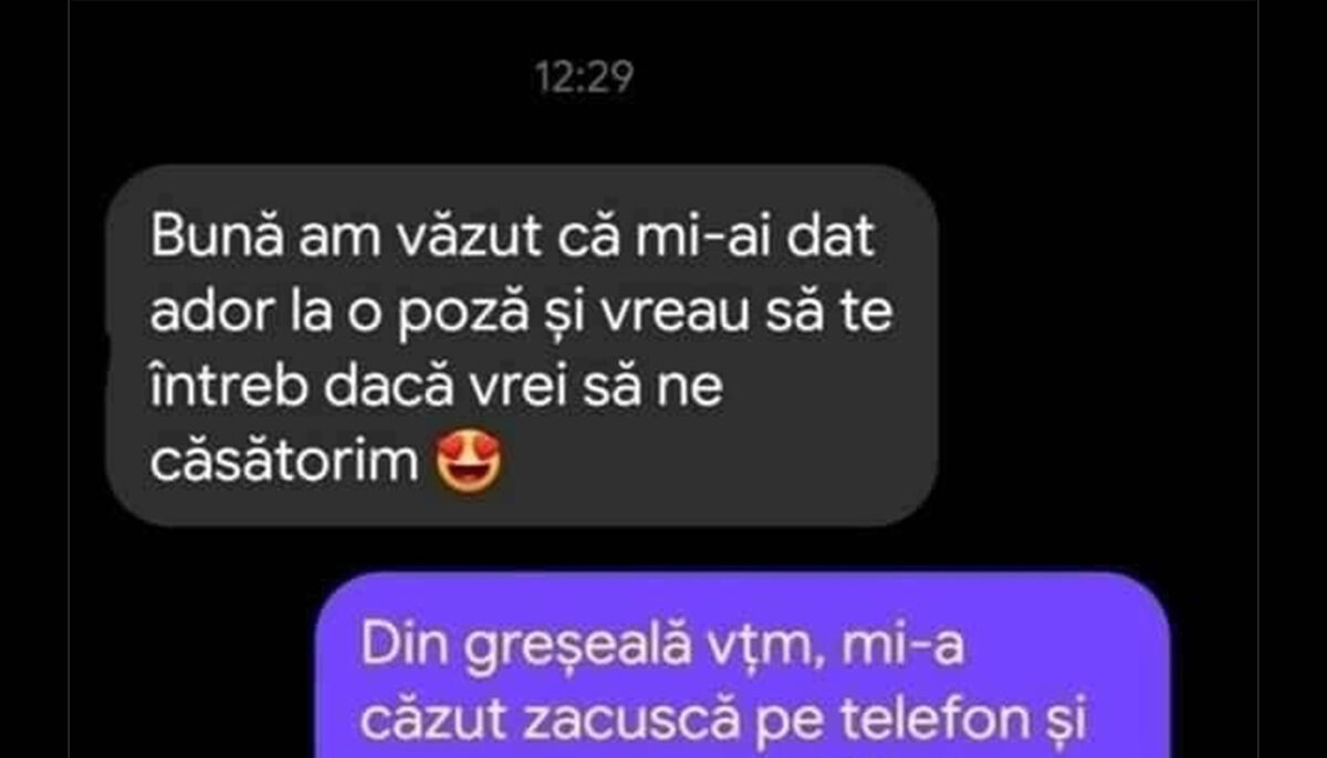 BANCUL ZILEI | „Bună, am văzut că mi-ai dat ‘ador’ la o poză. Vrei să ne căsătorim?”